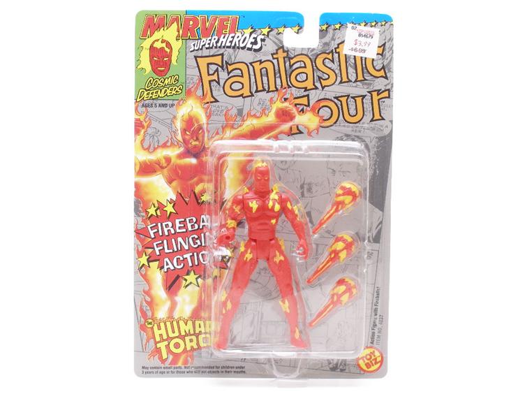 MARVEL SUPERHEROES - The Human Torch Fireball Flinging Action - Click Image to Close